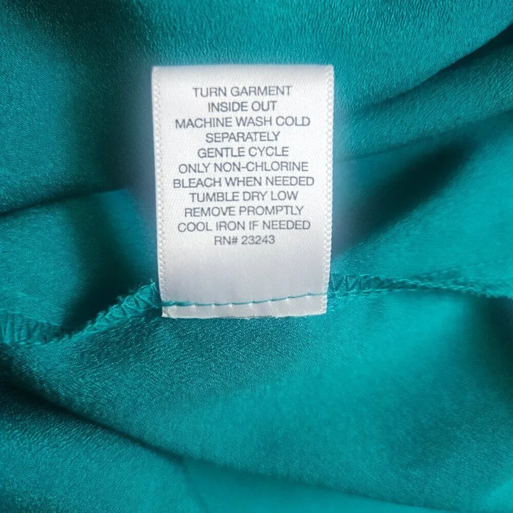 New York & Company Teal Green Sleeveless Blouse Medium Half-Button Shell - Picture 10 of 12